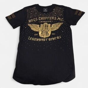 Switch Remarkable-Hogs Choppers “I Am King” Gold Stud-Size S Bikercore-Graphic